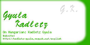 gyula kadletz business card